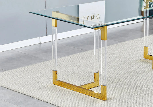 Table à manger dorée transparent ASTA New Design