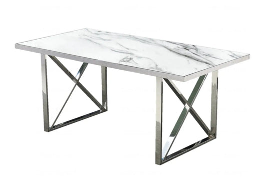 Table à manger marbre blanc CLARA New Design