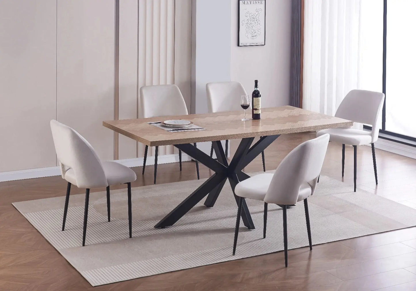 Table à manger noir en noir chene DİNA New Design