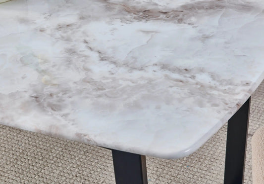 Table à manger noire marbre beige LYLY New Design