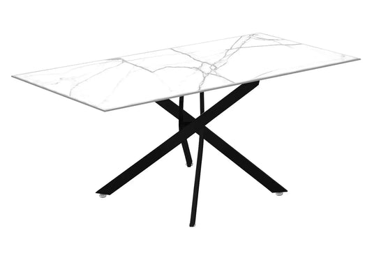Table à manger noire marbre blanc JOY New Design