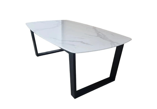Table à manger noire marbre blanc LYLY New Design