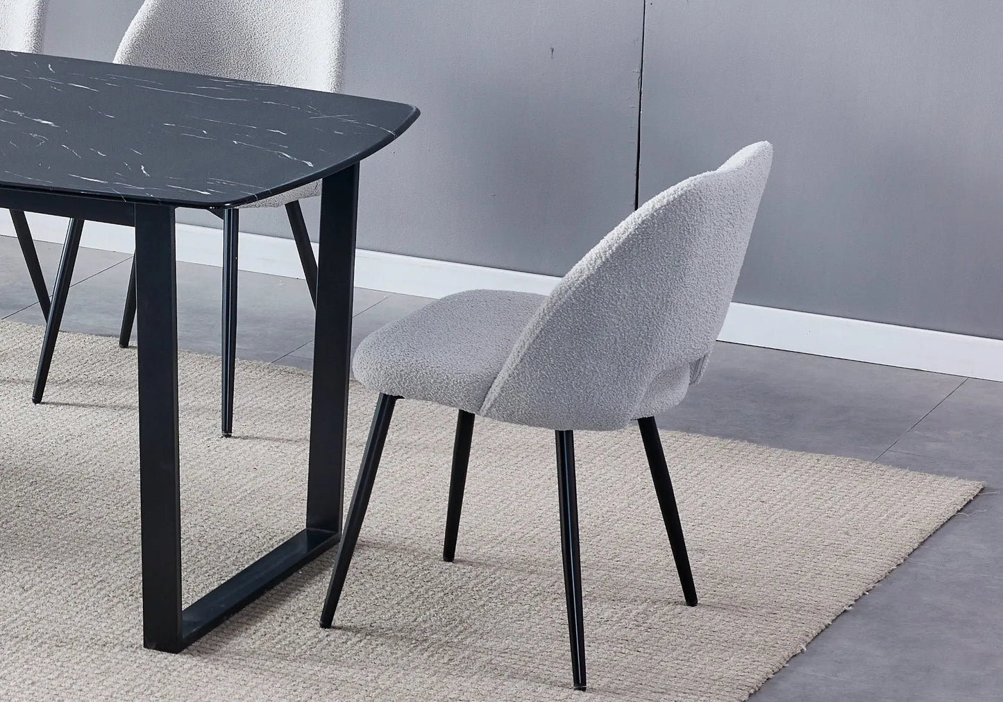 Table à manger noire marbre noir LYLY New Design