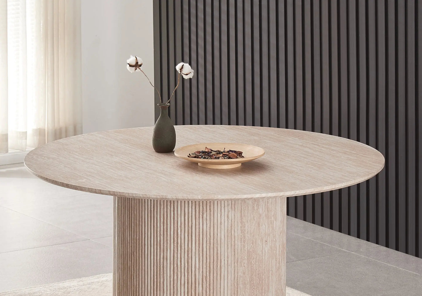 Table à manger ronde beige PIATO New Design