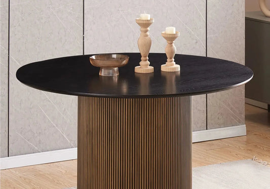Table à manger ronde dorée noire PIATO New Design