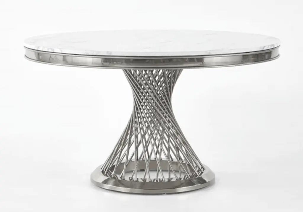 Table à manger ronde marbre blanc LUC New Design