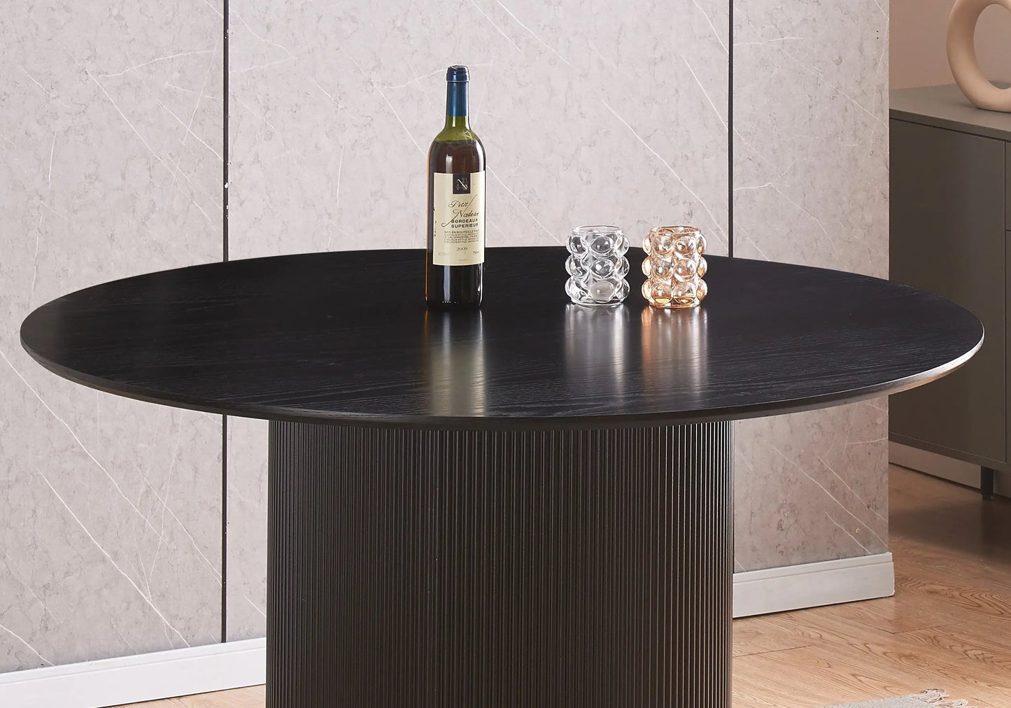 Table à manger ronde noire PIATO New Design