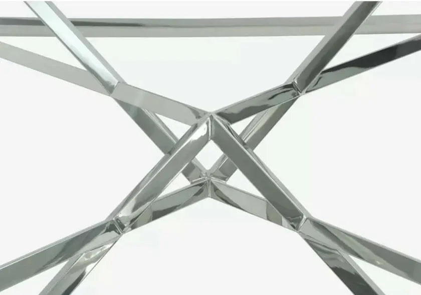 Table basse argentée marbre blanc LUXOR New Design