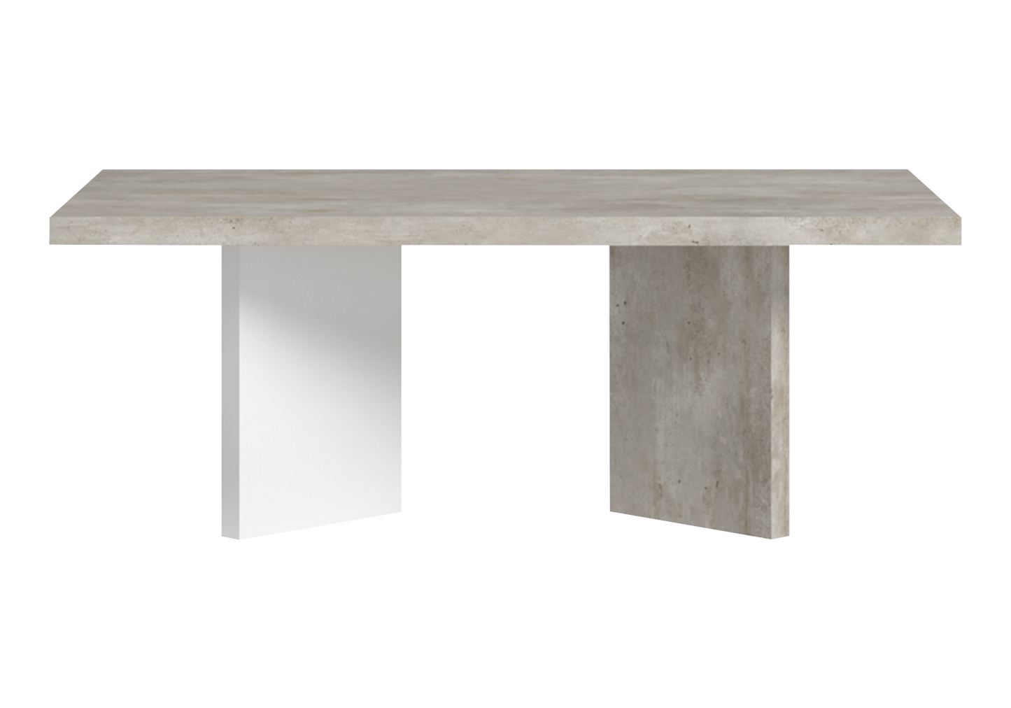 Meuble TV 200 cm et table basse blanc béton – Treviso