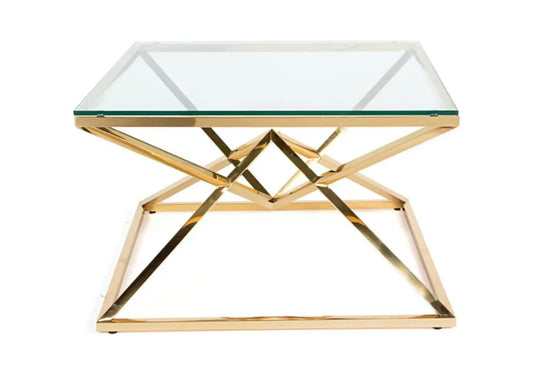 Table basse carré doré LUXOR New Design