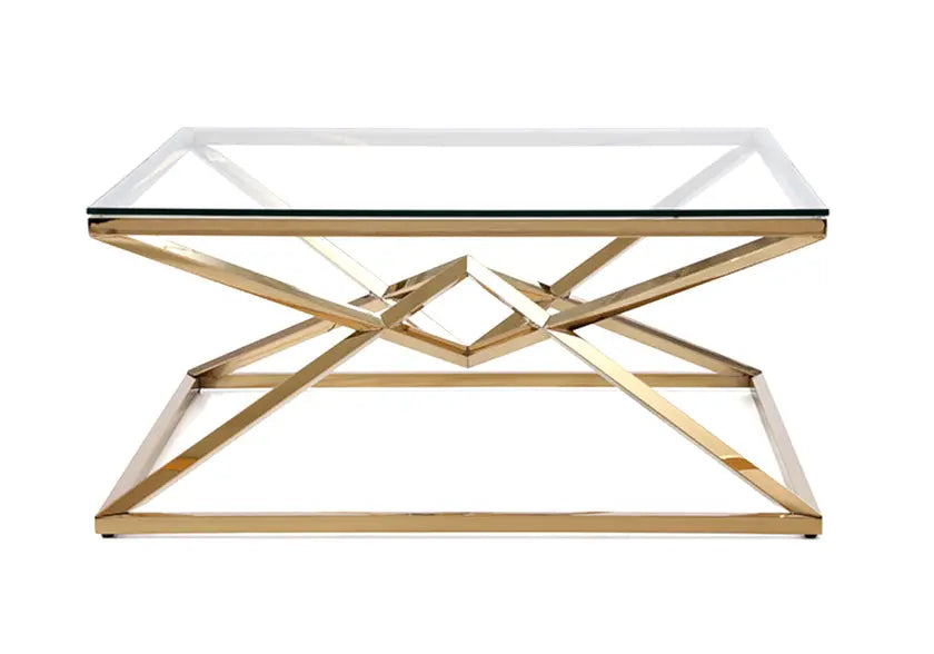 Table basse carré doré LUXOR New Design