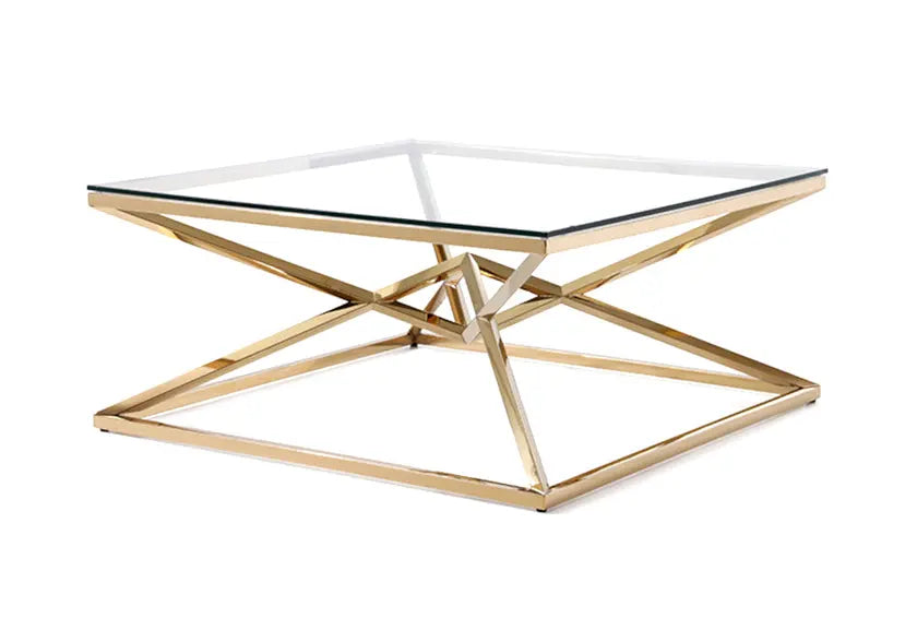 Table basse carré doré LUXOR New Design