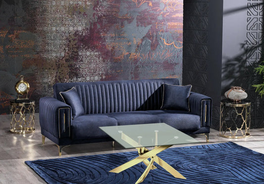 Table basse carré dorée verre JOY New Design