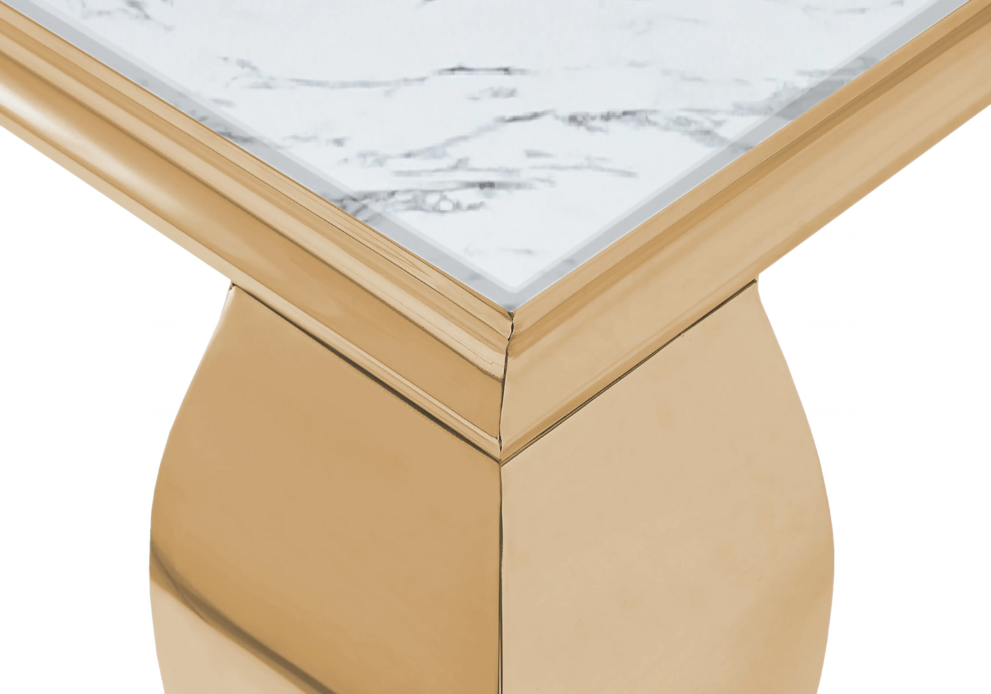 Table basse carrée marbre blanc pied doré – NEO New Design