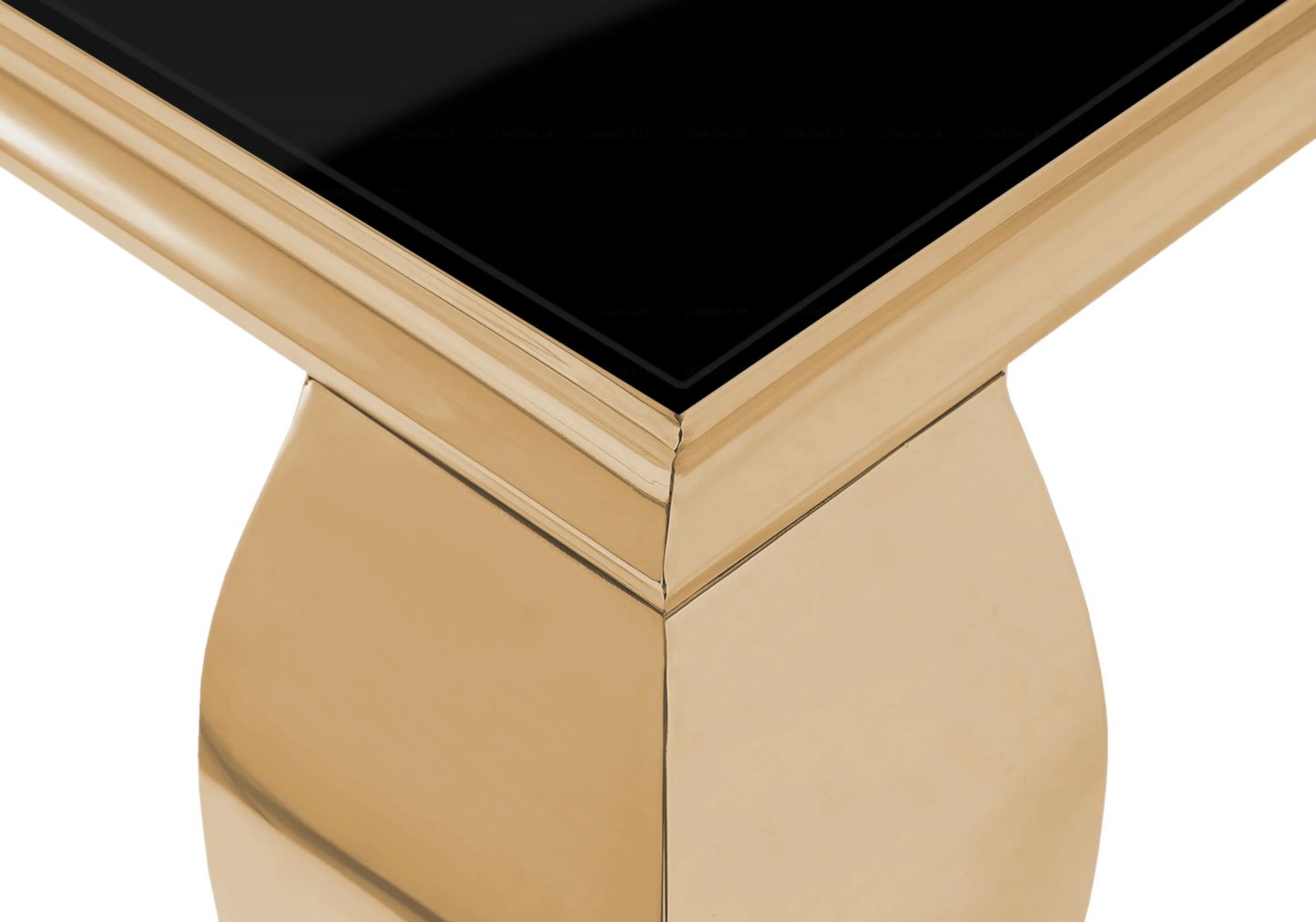 Table basse carrée verre noir pied doré – NEO New Design