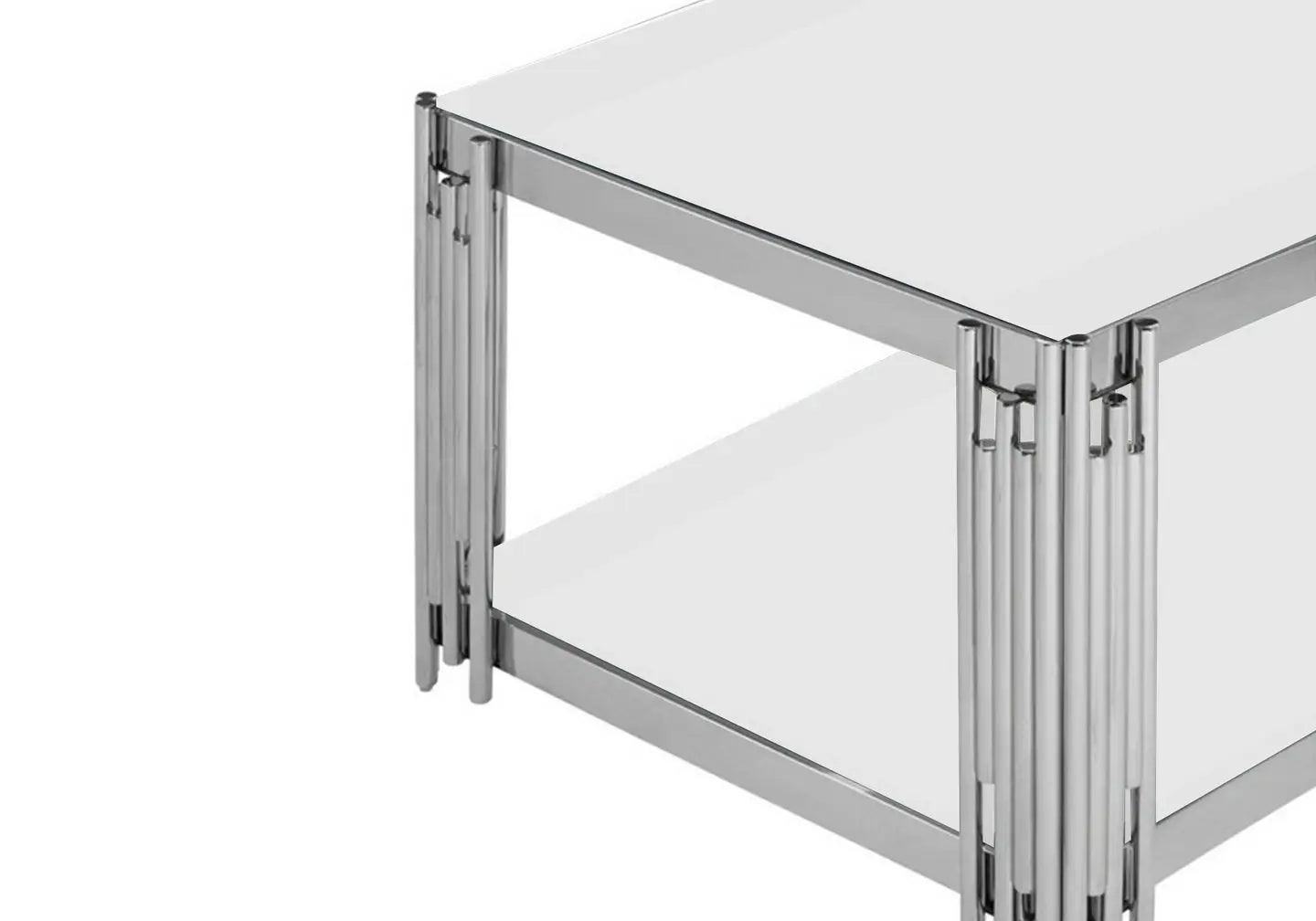 Table basse design chromé blanc ÈVE New Design