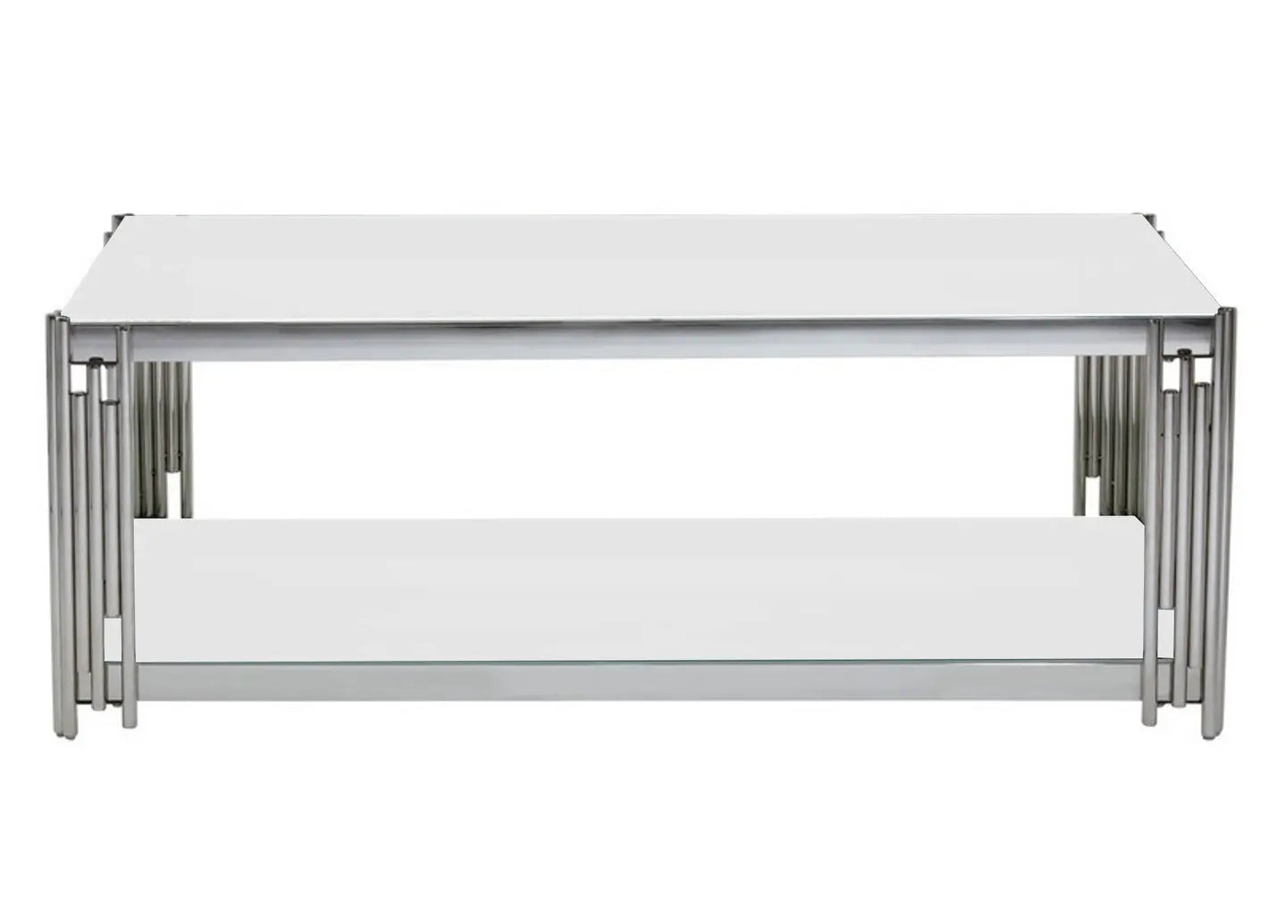 Table basse design chromé blanc ÈVE New Design