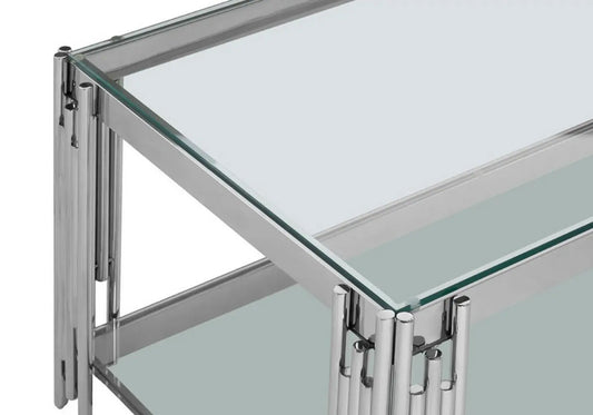 Table basse design chromé verre ÈVE New Design