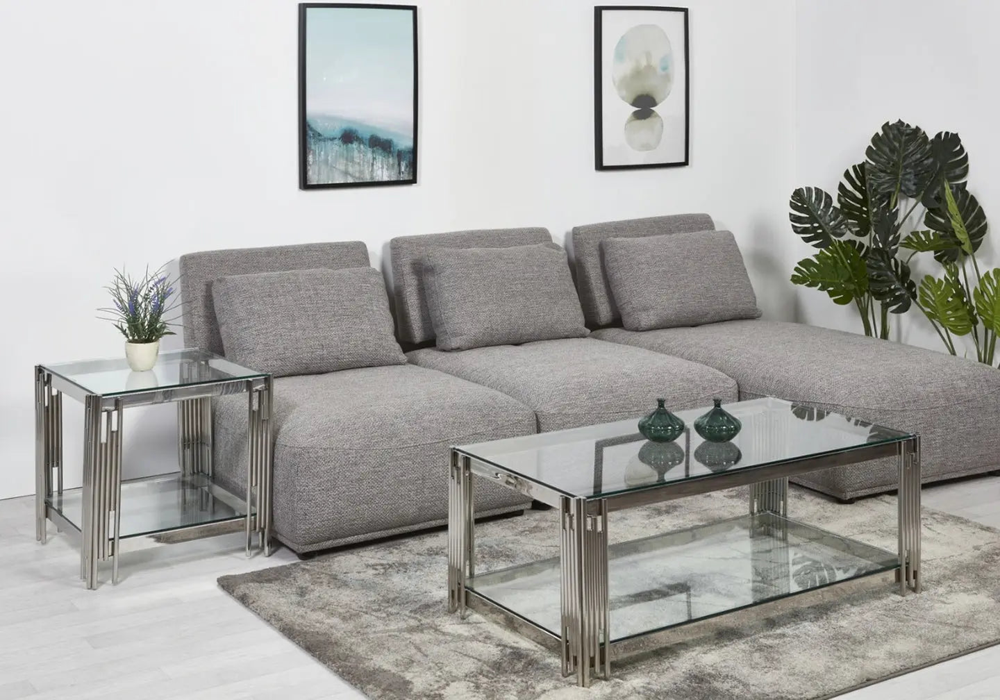 Table basse design chromé verre ÈVE New Design
