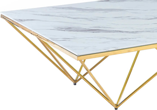 Table basse design doré marbre ILÉA New Design