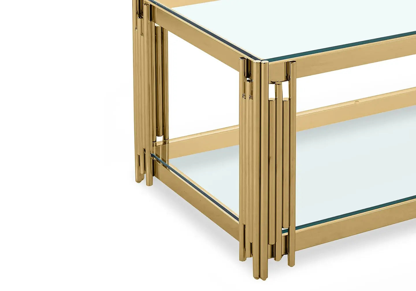 Table basse doré verre trempé ÈVE New Design