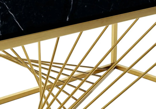 Table basse dorée marbre noir LUC New Design