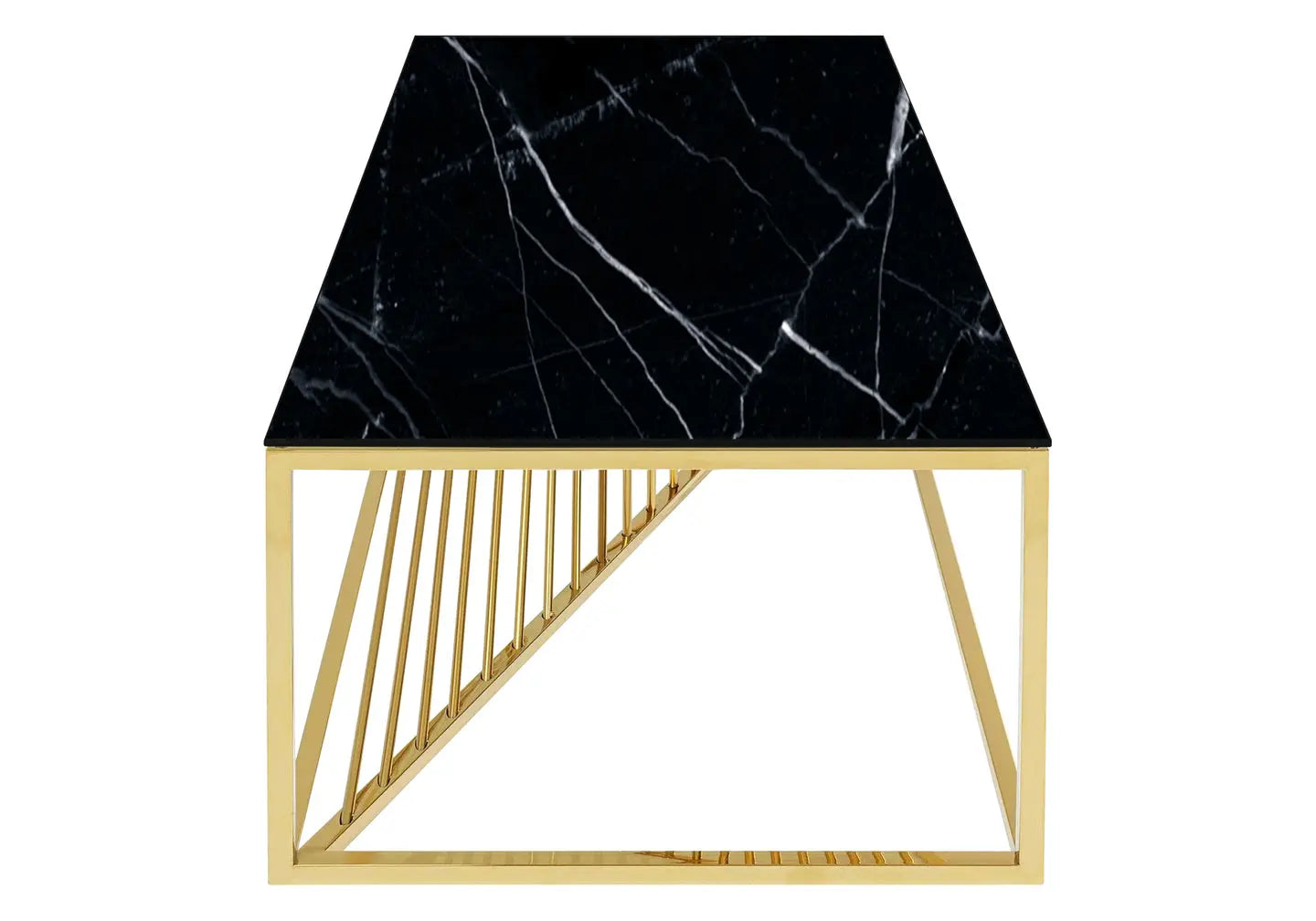 Table basse dorée marbre noir LUC New Design