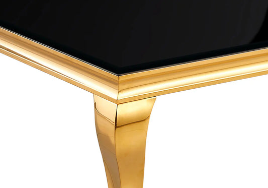 Table basse dorée verre noir NEO New Design
