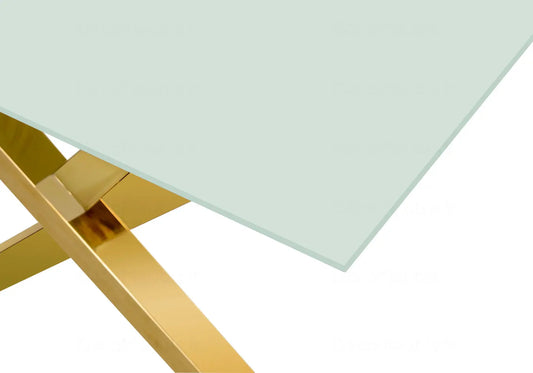Table basse en verre pied doré CROSS New Design