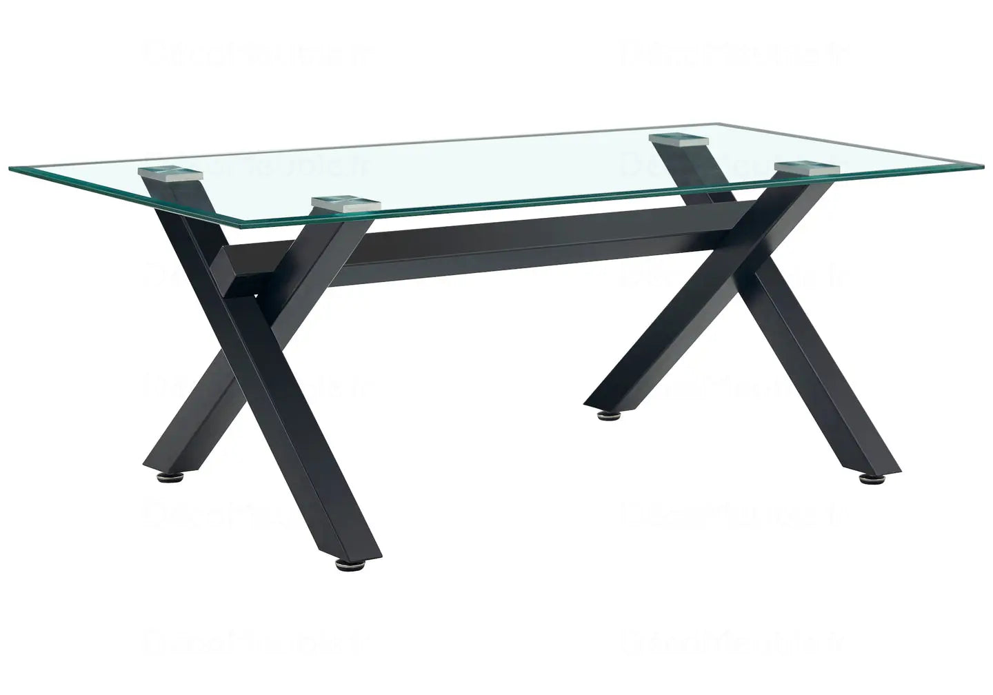 Table basse en verre pied noir CROSS New Design