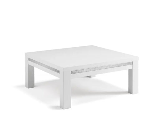 Table basse laqué blanc ROMA Crome Italian Mobili