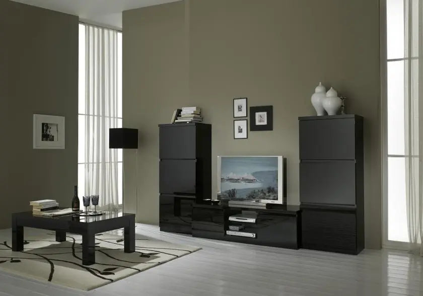 Table basse laqué noir ROMA Italian Mobili