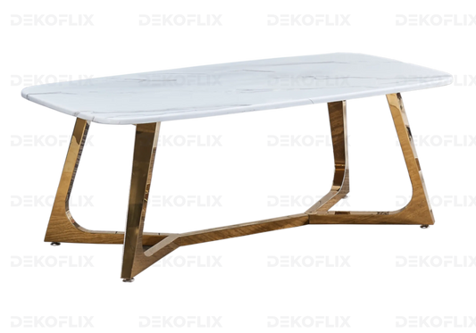 Table basse marbre blanc doré GAYA New Design