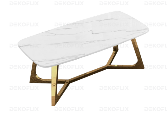 Table basse marbre blanc doré GAYA New Design