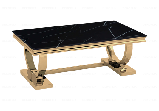 Table basse marbre noir dorée design BOBO New Design