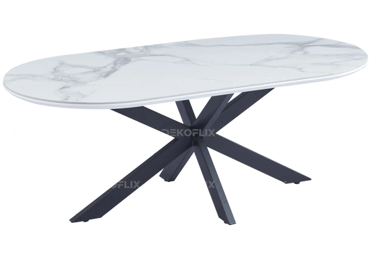 Table basse noire céramique marbre blanc RUIS New Design