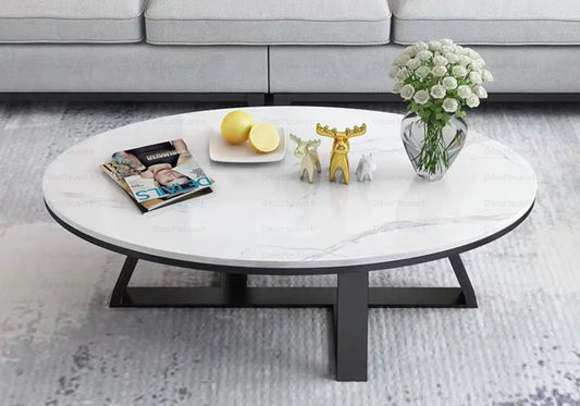 Table basse noire marbre blanc GRACY New Design
