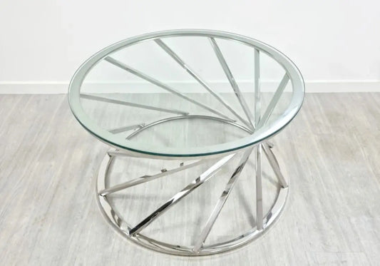 Table basse ronde argent transparent ELGA - DEKOFLIX