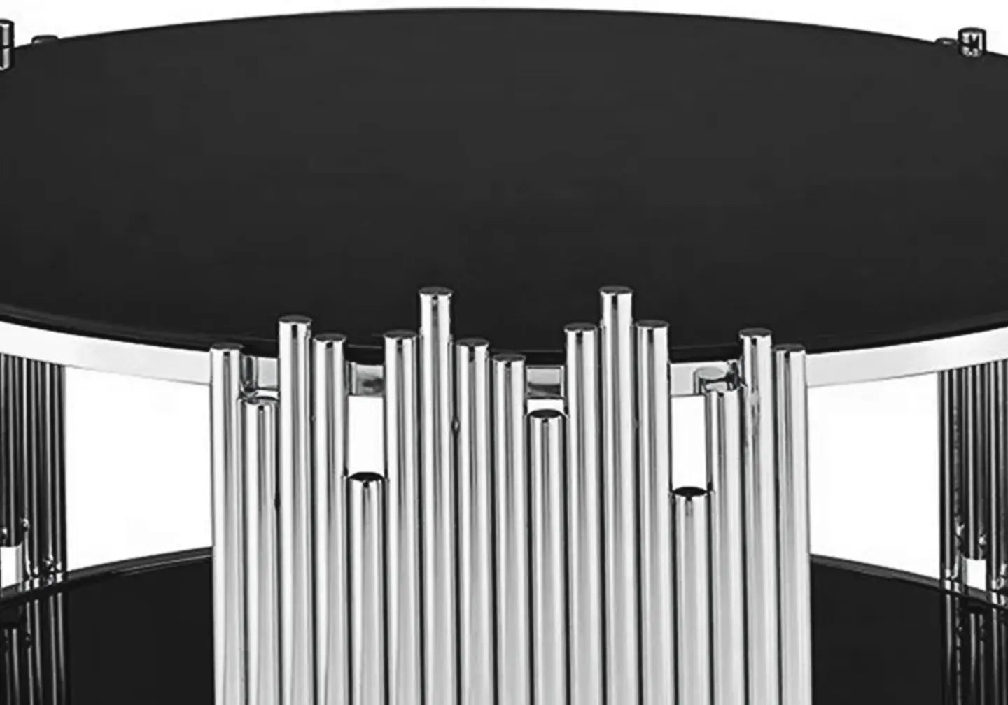 Table basse ronde chromé noir ÈVE New Design
