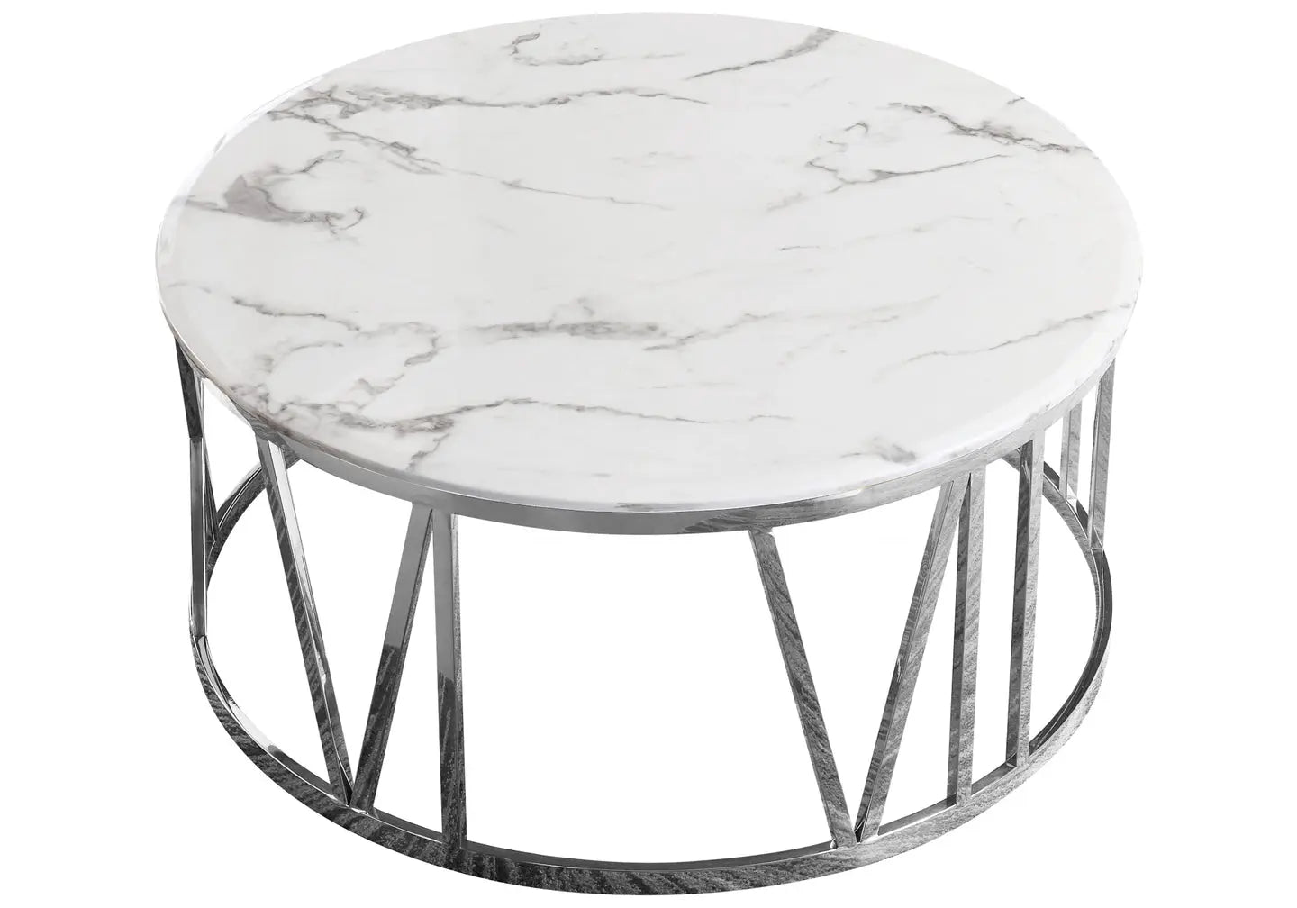 Table basse ronde marbre blanc GEVA New Design