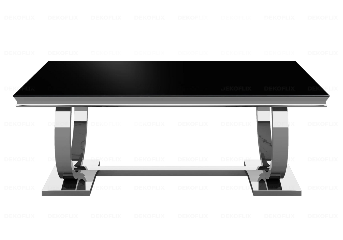 Table basse verre noir chromé design BOBO New Design