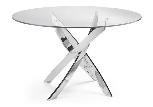 Table chromé 6 chaises grises DESIGN New Design