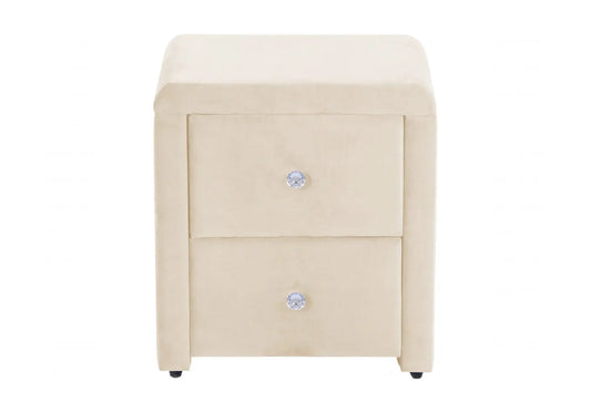 Table de chevet velours beige ANIS New Design