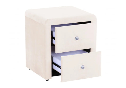 Table de chevet velours écru ANIS New Design