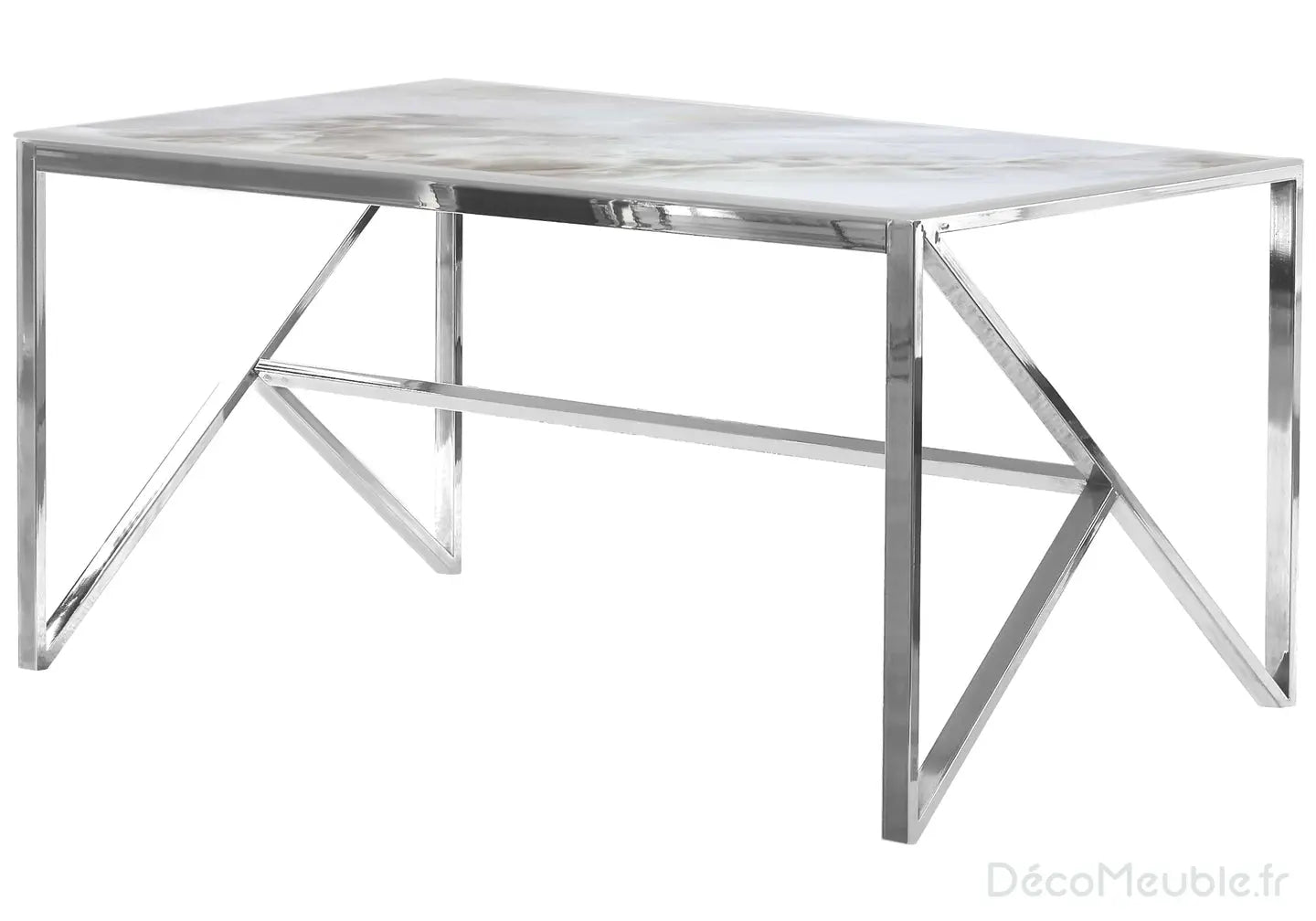 Table et chaise blanc marbre beige DIA New Design