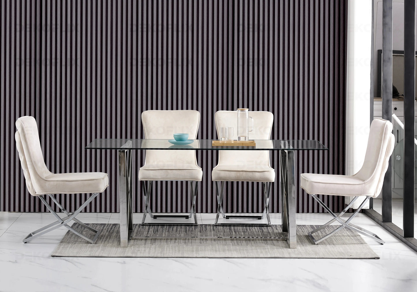 Table et chaises capitonnées ENZO New Design