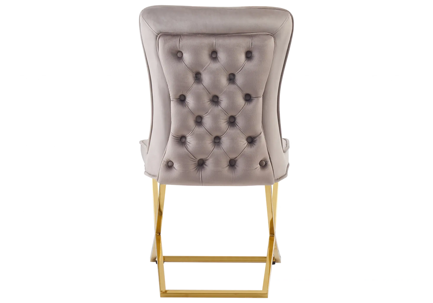 Table et chaises capitonnées dorées ENZO New Design