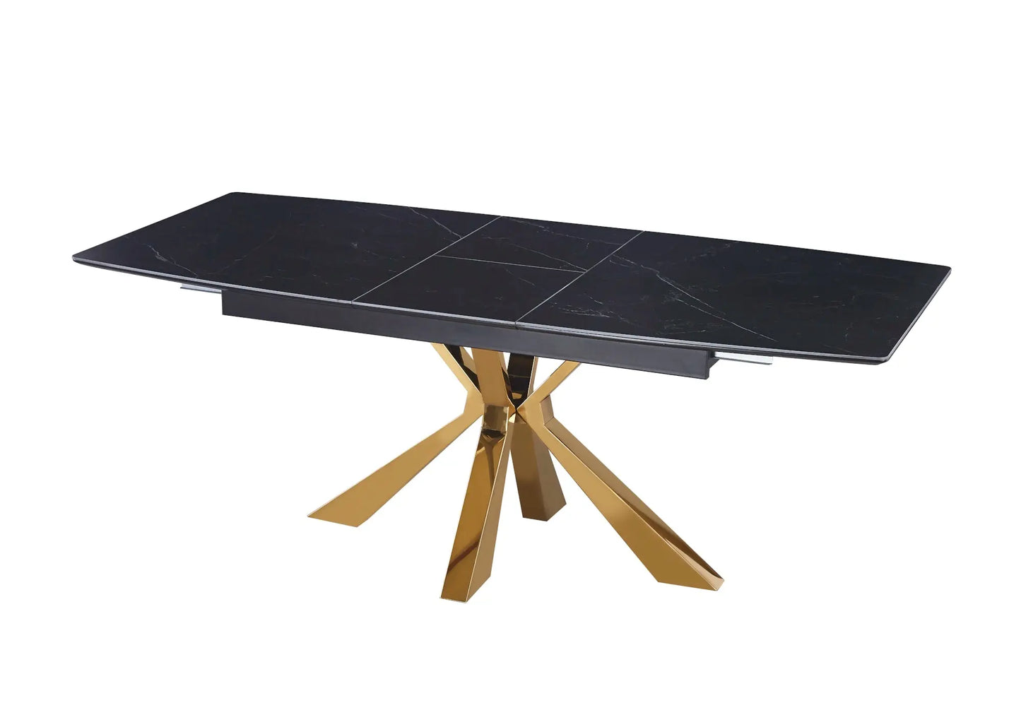 Table extensible céramique dorée marbre gris URSO New Design