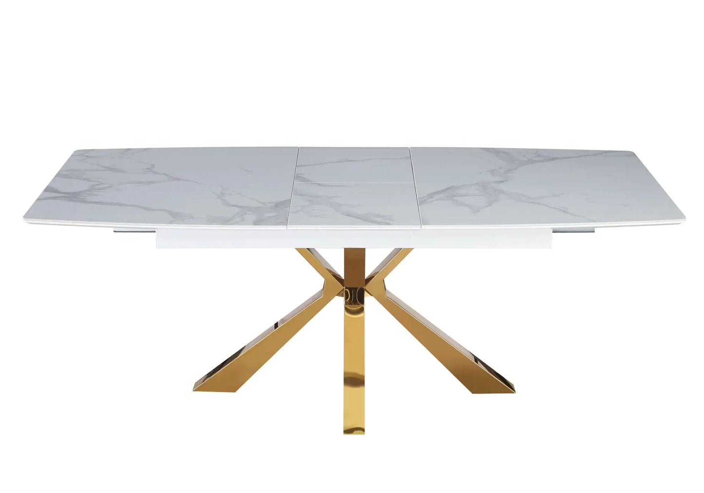 Table extensible céramique dorée marbre gris URSO New Design