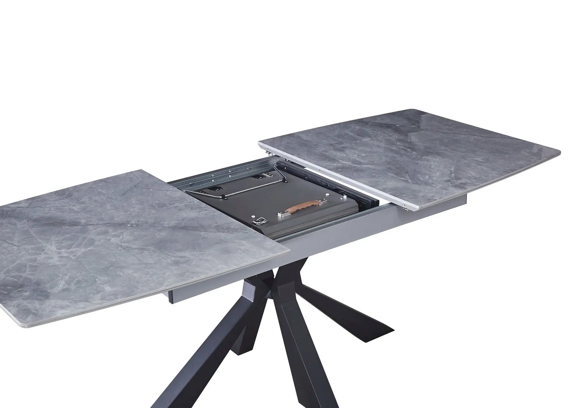 Table extensible céramique noir marbre gris URSO New Design